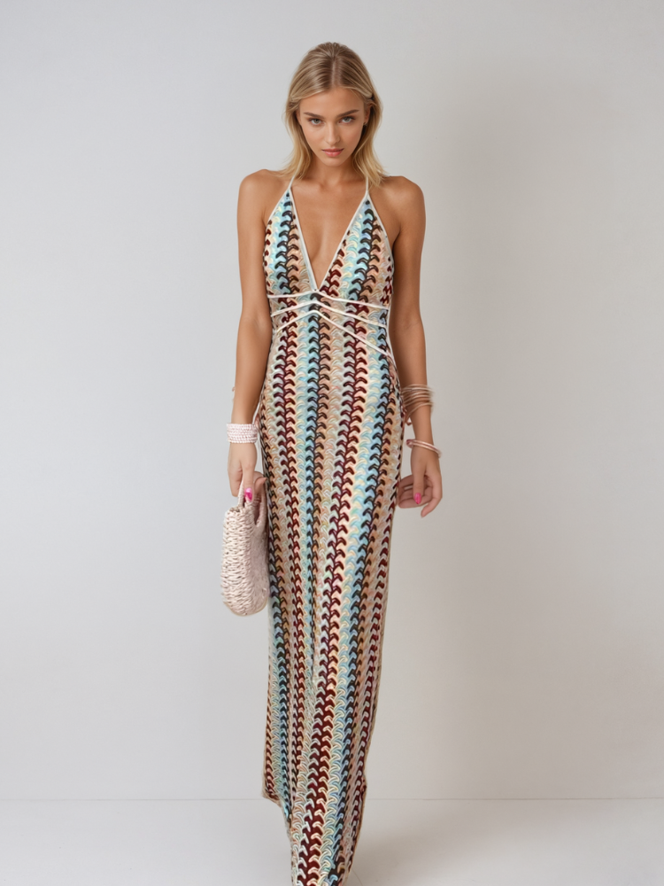 Naama-Lee™ | Rochie Maxi fără Spate cu Decolteu în V