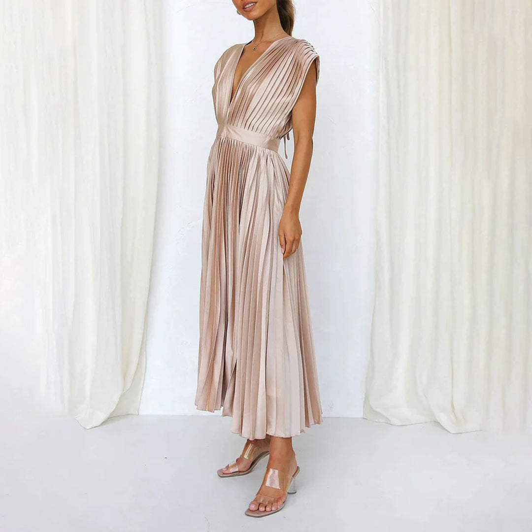 Marni™ | Rochie Midi Plisată Timeless