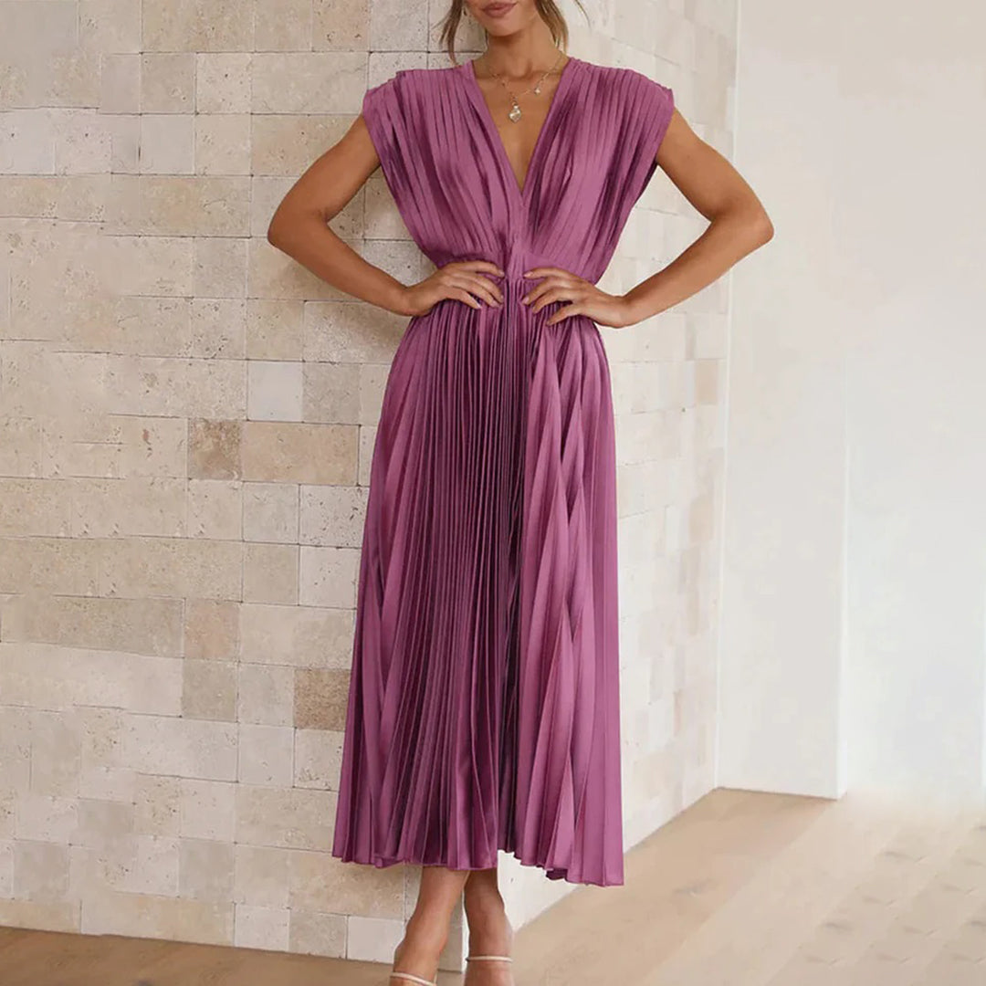 Marni™ | Rochie Midi Plisată Timeless