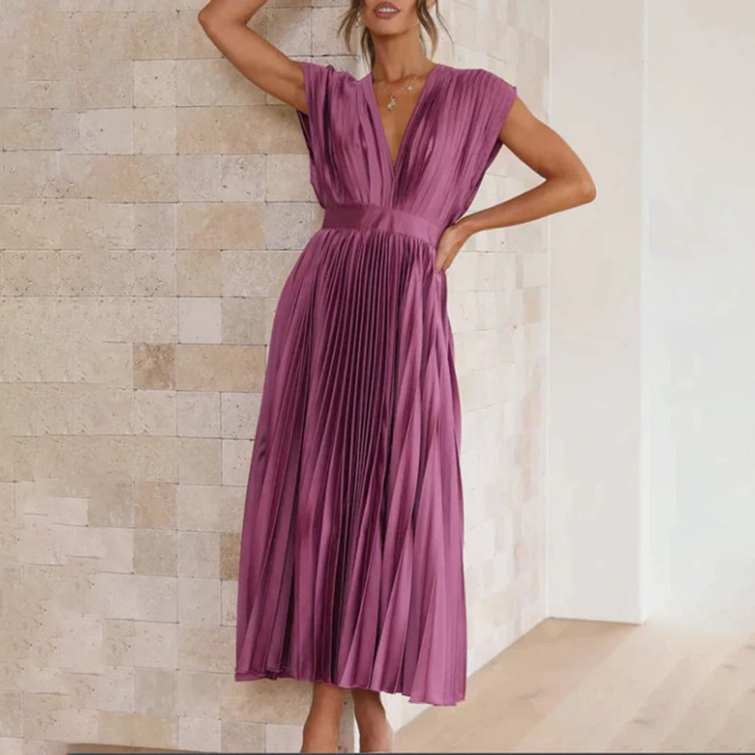 Marni™ | Rochie Midi Plisată Timeless