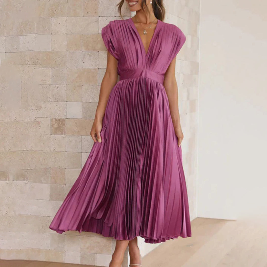 Marni™ | Rochie Midi Plisată Timeless