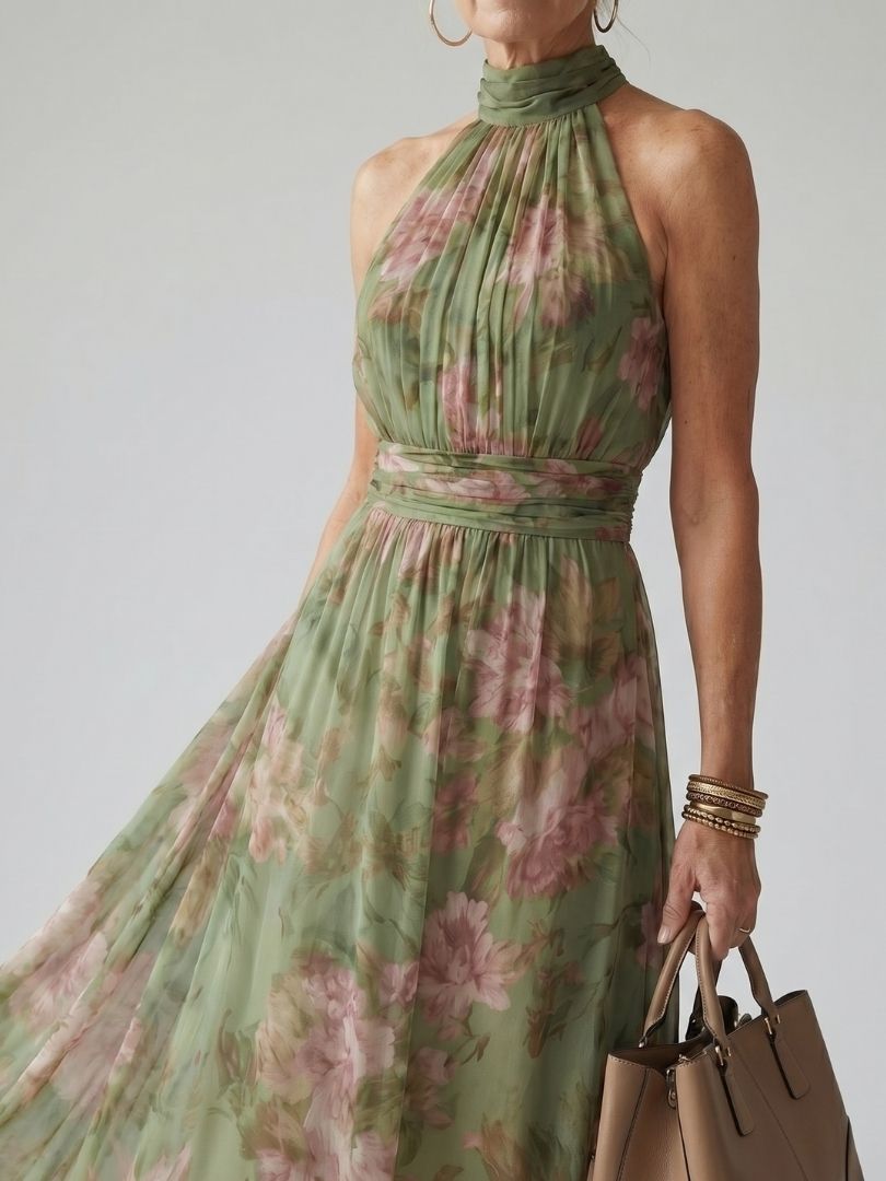Mirelle | Rochie Midi cu Guler Halter