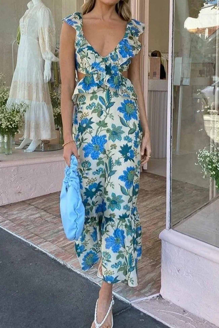 Yafit™ | Rochie cu Volane Florale