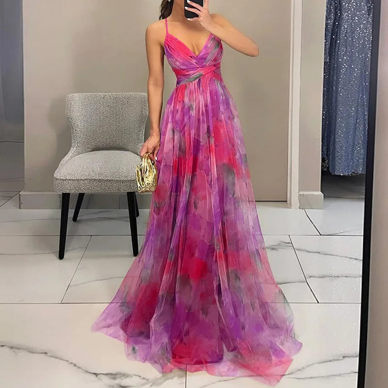 Giselle | Rochie Maxi Incantevole cu Imprimeu Floral