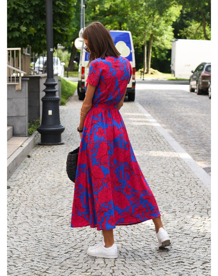 Talia™ | Rochie Florală Elegantă cu Decolteu în V
