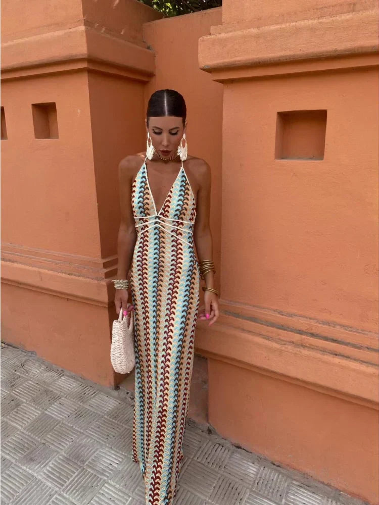 Naama-Lee™ | Rochie Maxi fără Spate cu Decolteu în V