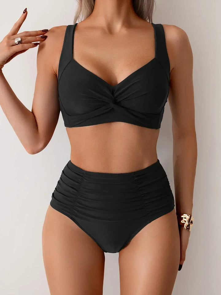 Costum de baie de vară cu talie înaltă