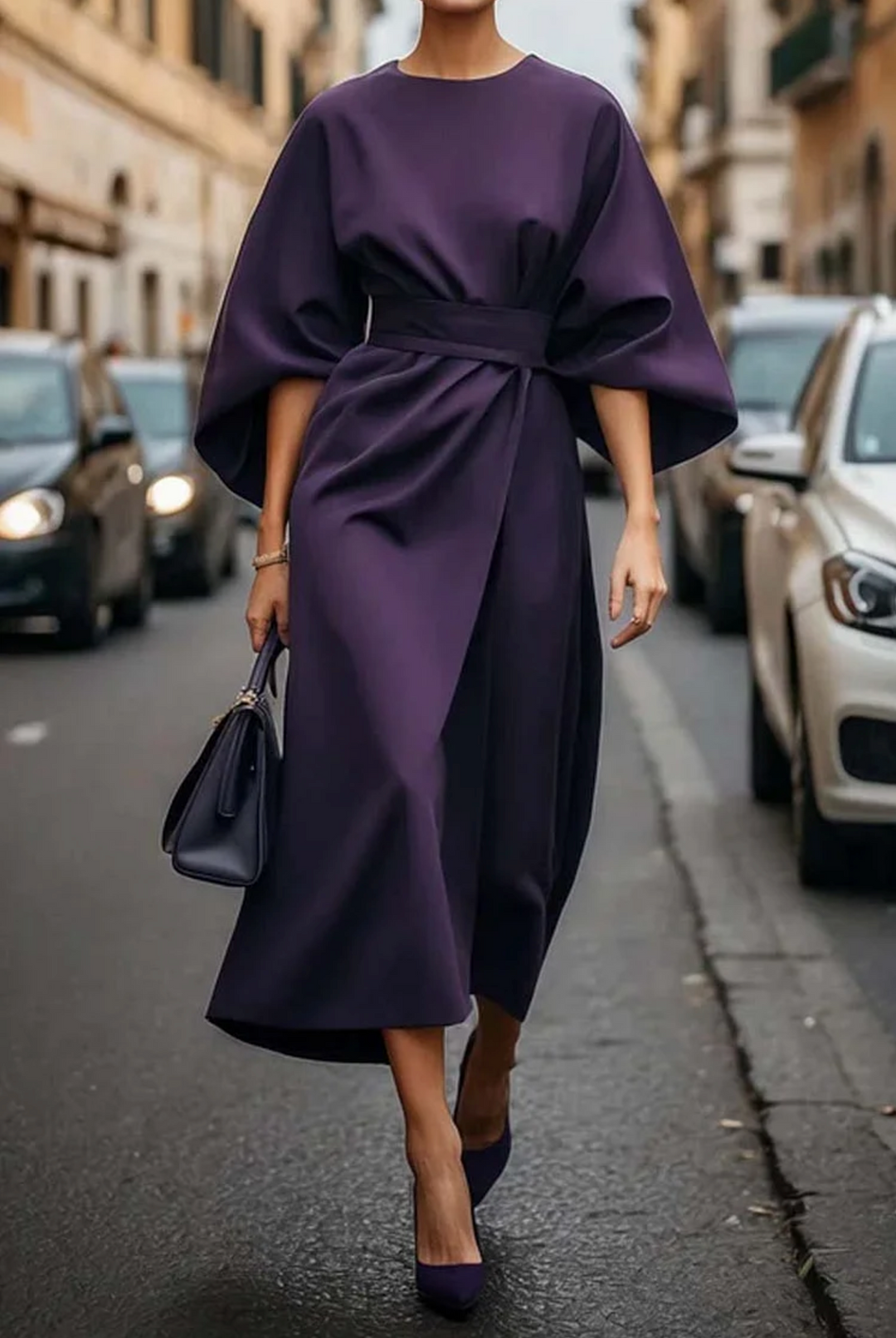 Maya™ | Rochie Elegantă cu Mâneci Tip Lanternă