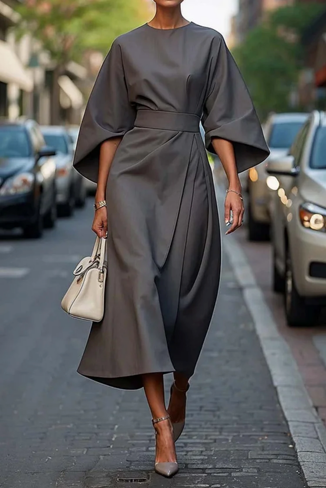 Maya™ | Rochie Elegantă cu Mâneci Tip Lanternă