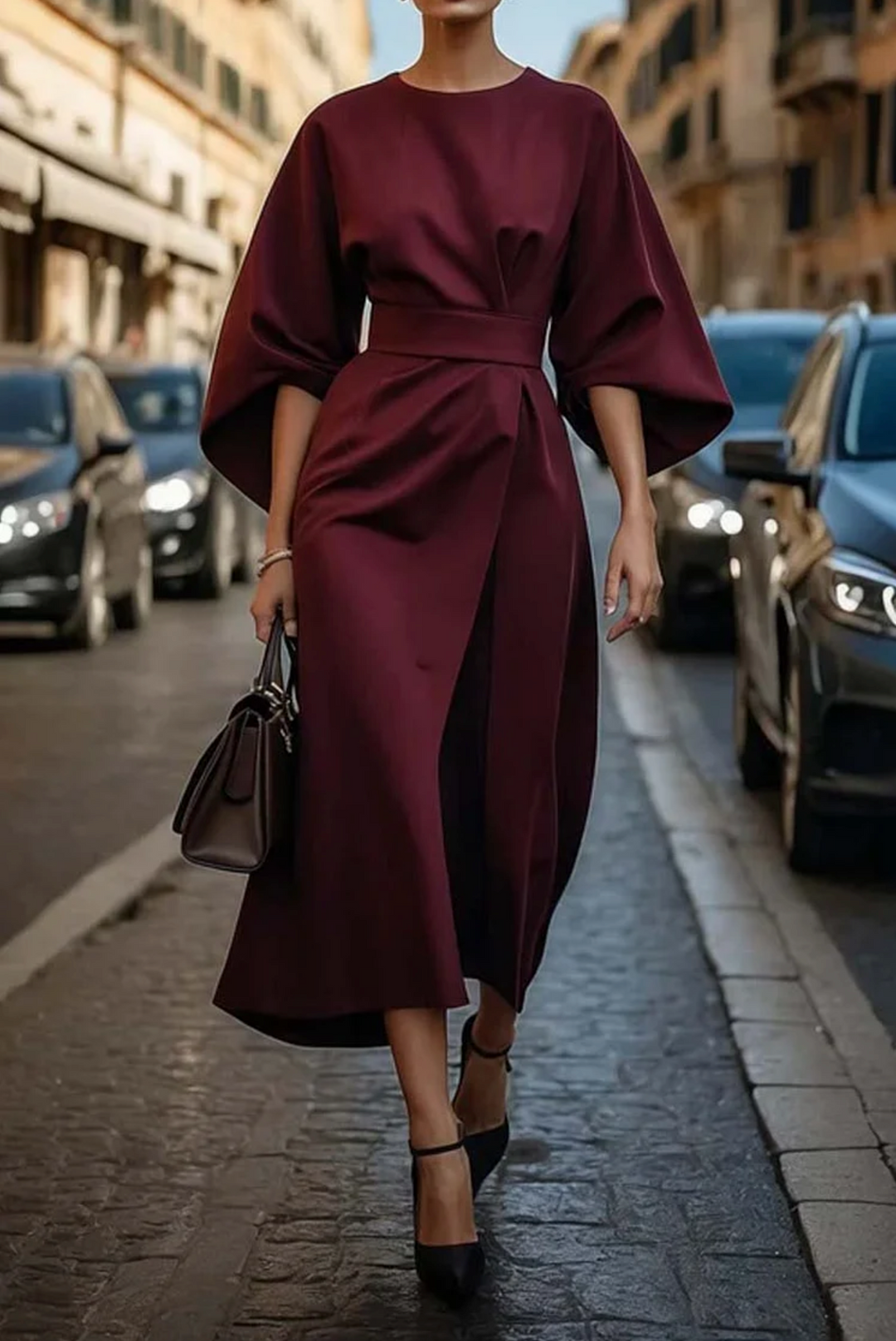 Maya™ | Rochie Elegantă cu Mâneci Tip Lanternă