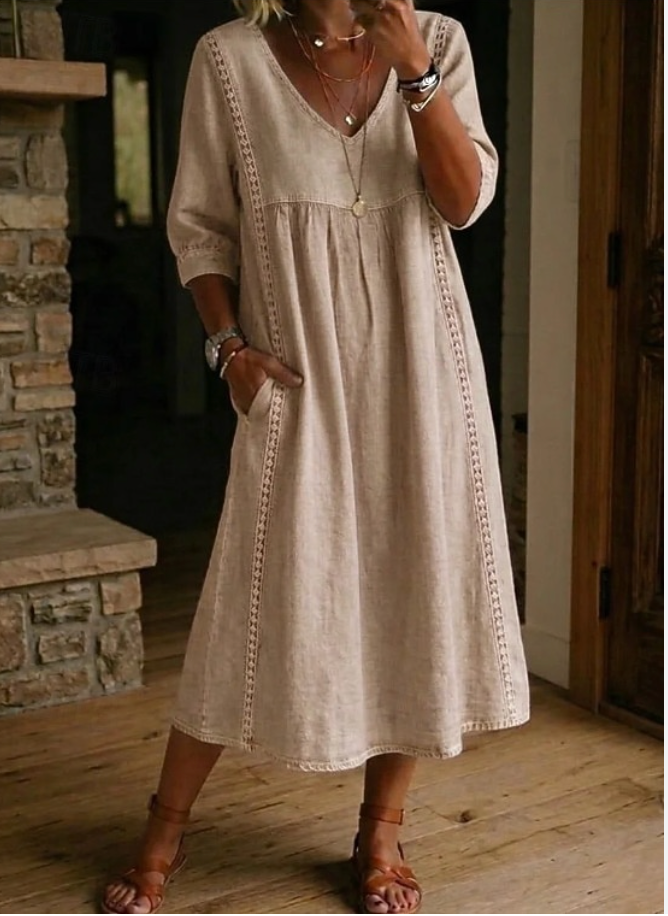 Melissa | Rochie cu guler rotund și mâneci lungi