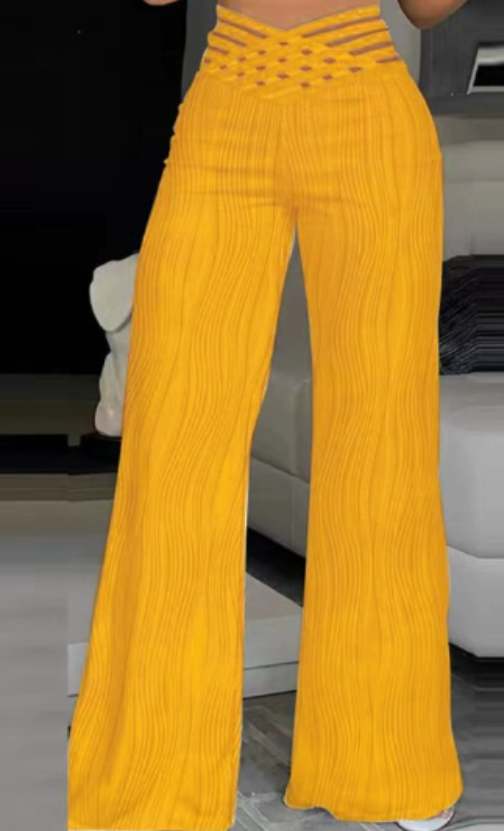 Emma | Pantaloni cu Talie Înaltă Crisscross