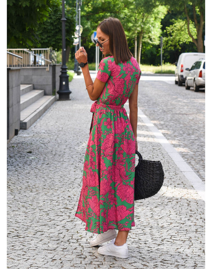 Talia™ | Rochie Florală Elegantă cu Decolteu în V