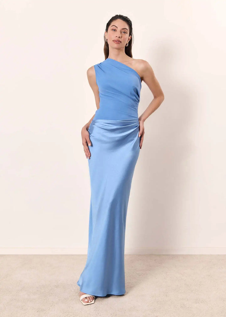 Luna™ | Rochie Maxi din Satin cu Fanta