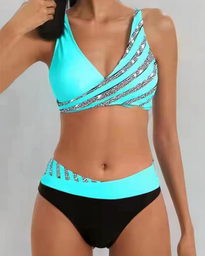 Mona - Bikini Imprimat în Nuante Calde