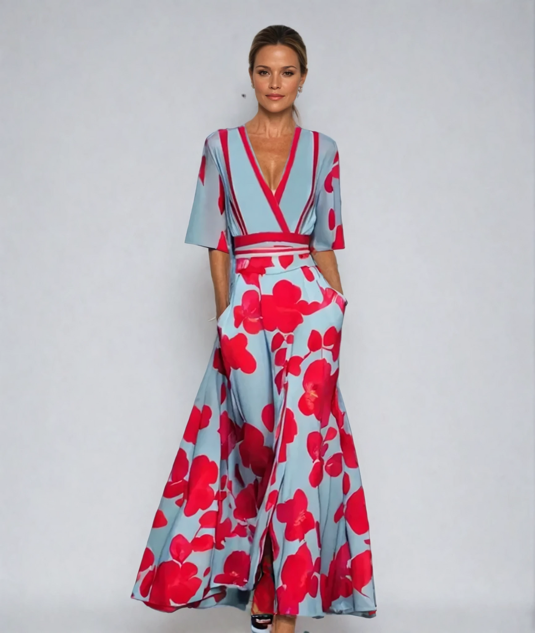 Eliana™ | Rochie Elegantă A-Line cu Flori