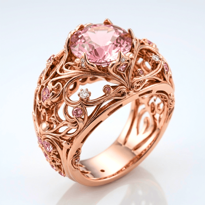 INELE ORNATE DIN TURMALIN ROSE GOLD