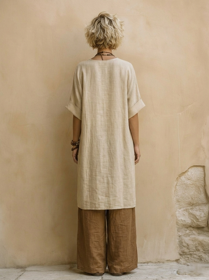 Giulia - Set Trei Piese Bohemien Nomad Gri Închis și Marron cu Motiv Tribal