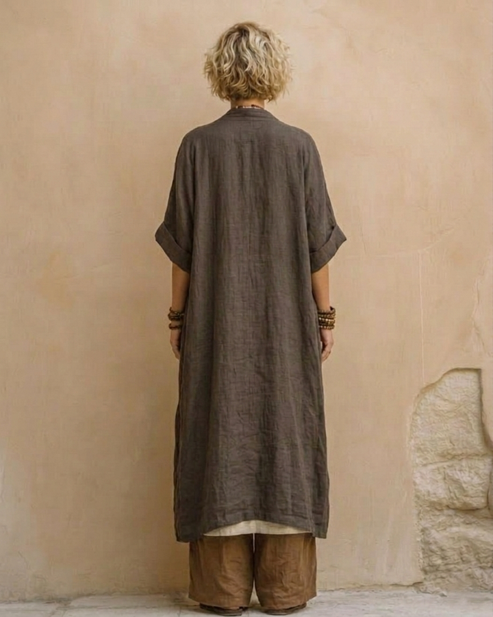 Giulia - Set Trei Piese Bohemien Nomad Gri Închis și Marron cu Motiv Tribal