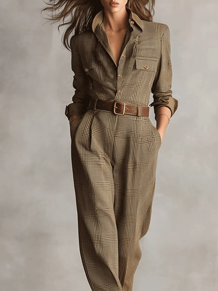Anna™ | salopetă elegantă cu carouri