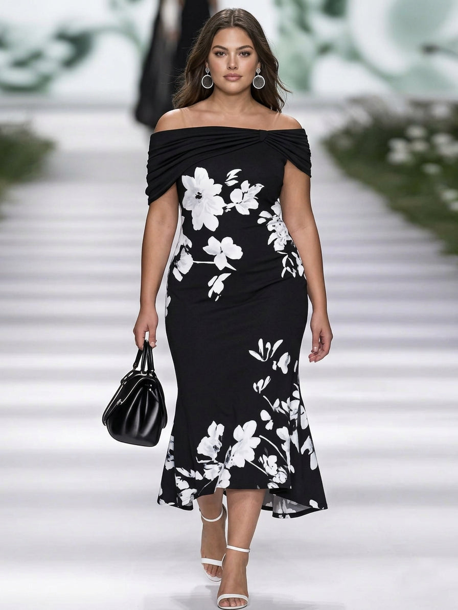 Frederique | Rochie Elegantă cu Imprimeu Floral