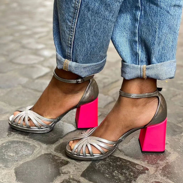 Marcella™ | Sandale cu Toc Lucios