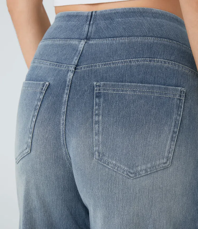 Solène - Jeans cu Picior Larg Fit Relaxed