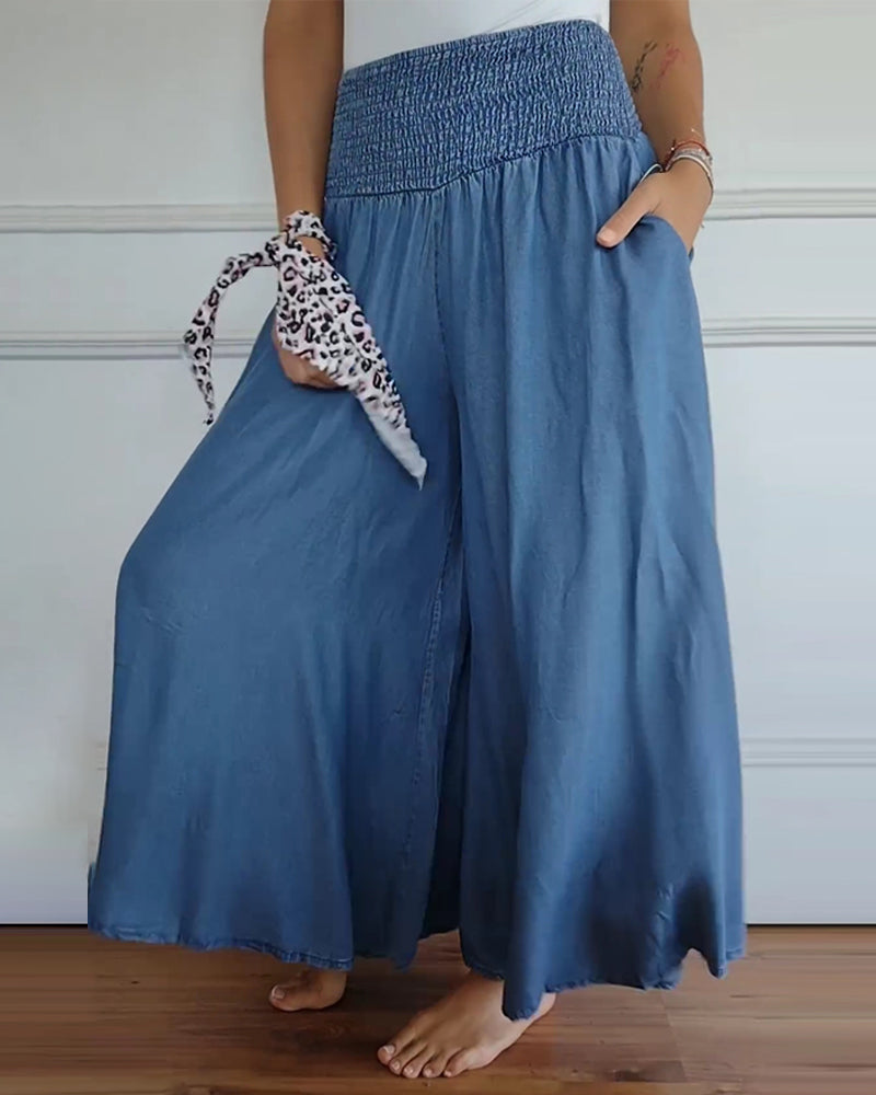 Jasper | Pantalon Fluid cu Talie Smockată
