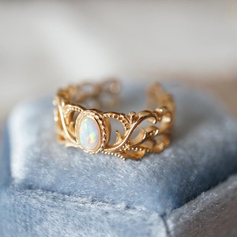 INEL CU ARIPILE CELESTIALE DIN OPAL ROSE GOLD - (REGLABIL)