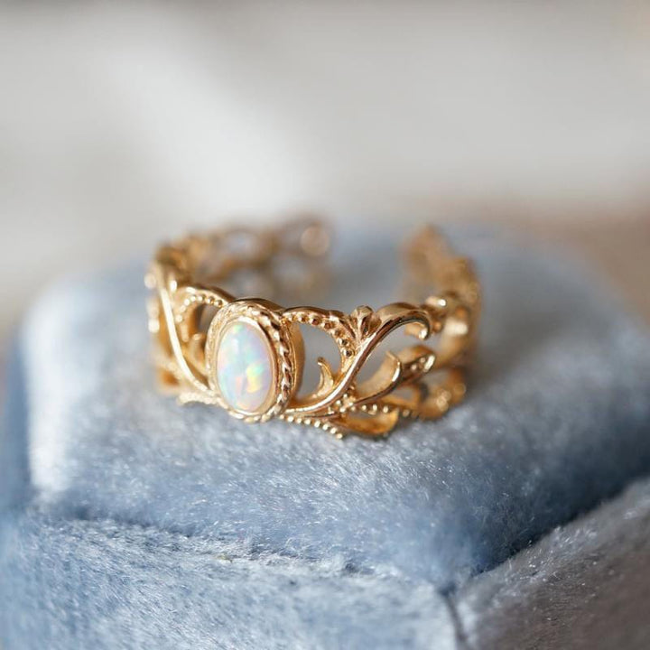 INEL CU ARIPILE CELESTIALE DIN OPAL ROSE GOLD - (REGLABIL)