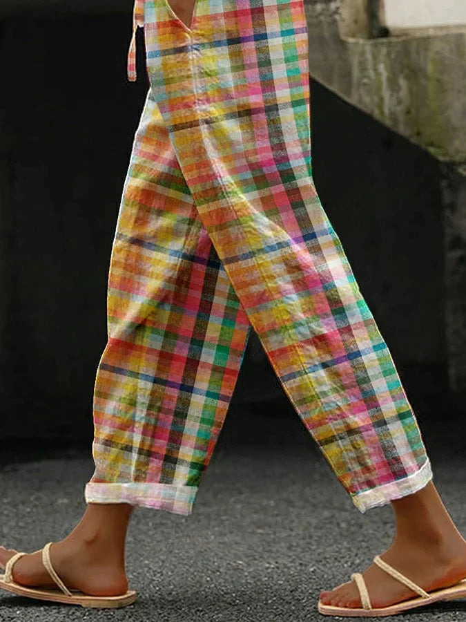 ZENARIA – PANTALONI CU CAROUGE CONFORTABILI
