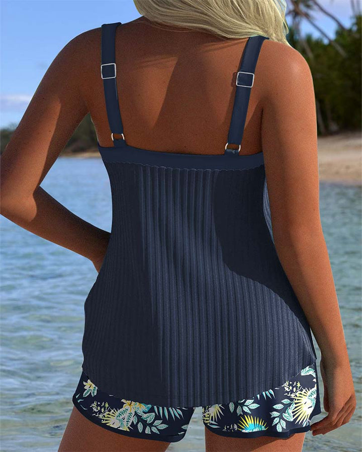 Bloom | Tankini cu dungi și pantaloni de plajă din două piese