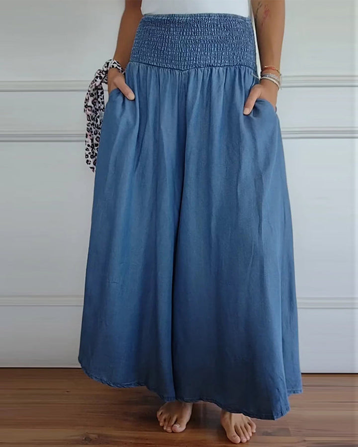 Jasper | Pantalon Fluid cu Talie Smockată