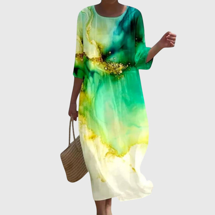 Elena™ | Rochie Maxi Florală Stilată