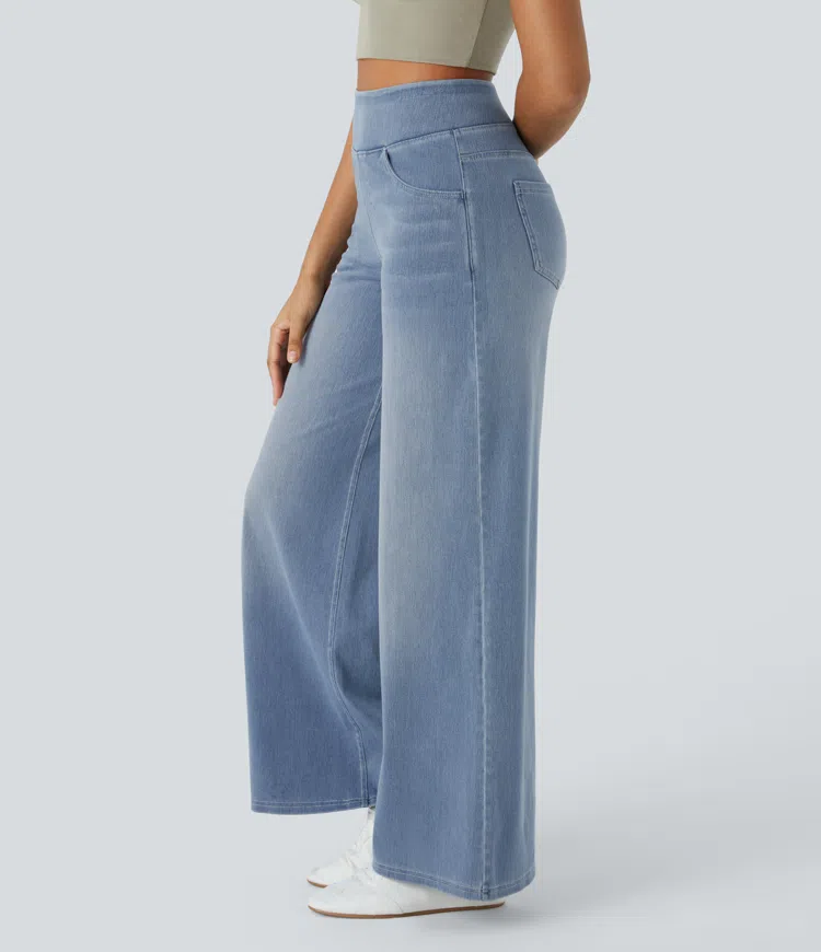 Solène - Jeans cu Picior Larg Fit Relaxed