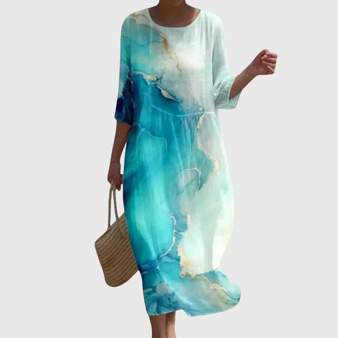 Elena™ | Rochie Maxi Florală Stilată