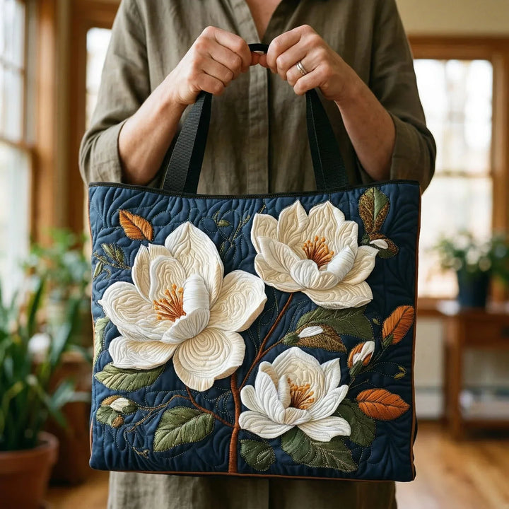 Geantă umplută lucrată manual - Magnolie delicată