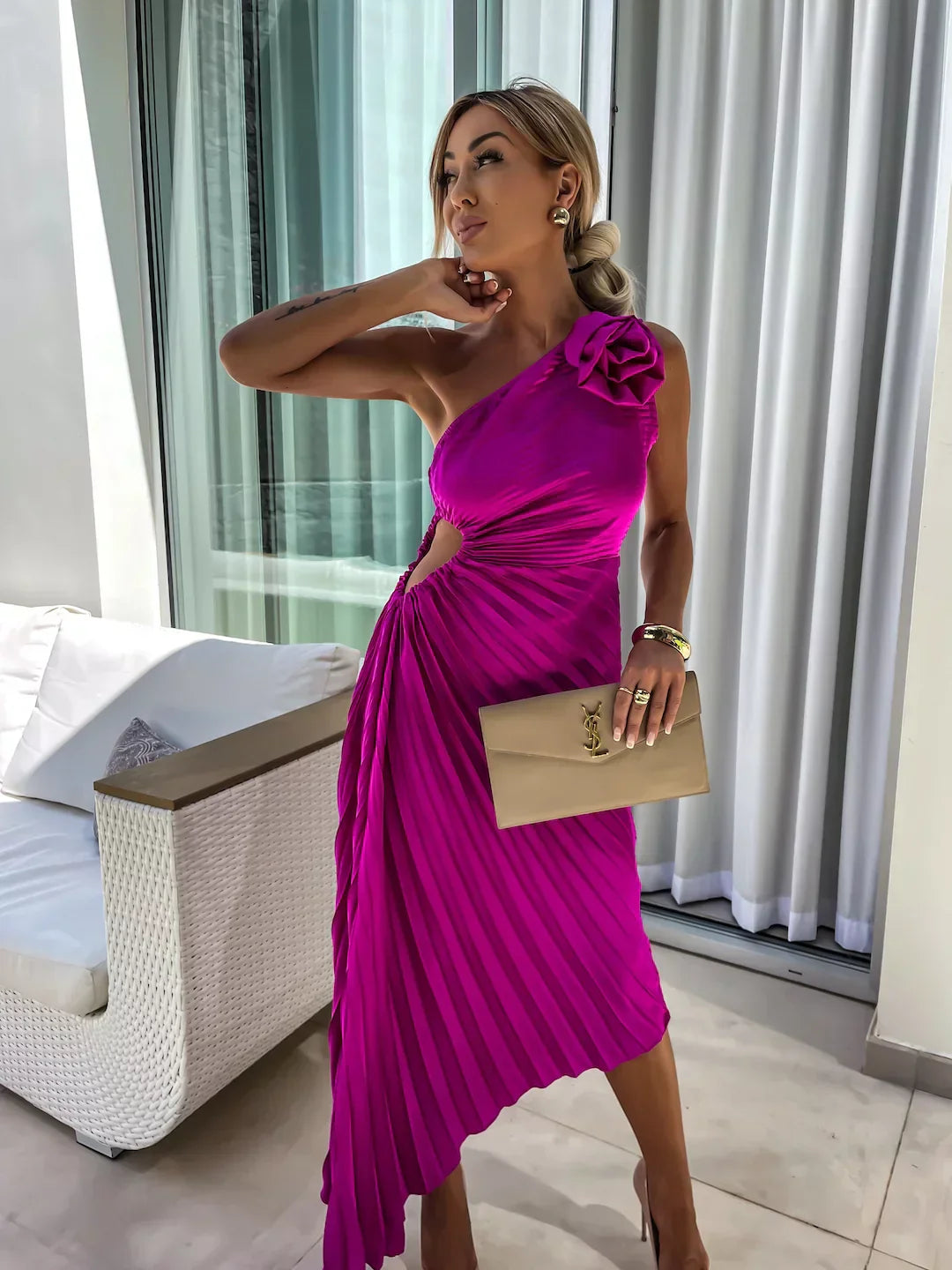 Eya™ | Rochie Maxi Elegantă cu Un Umăr