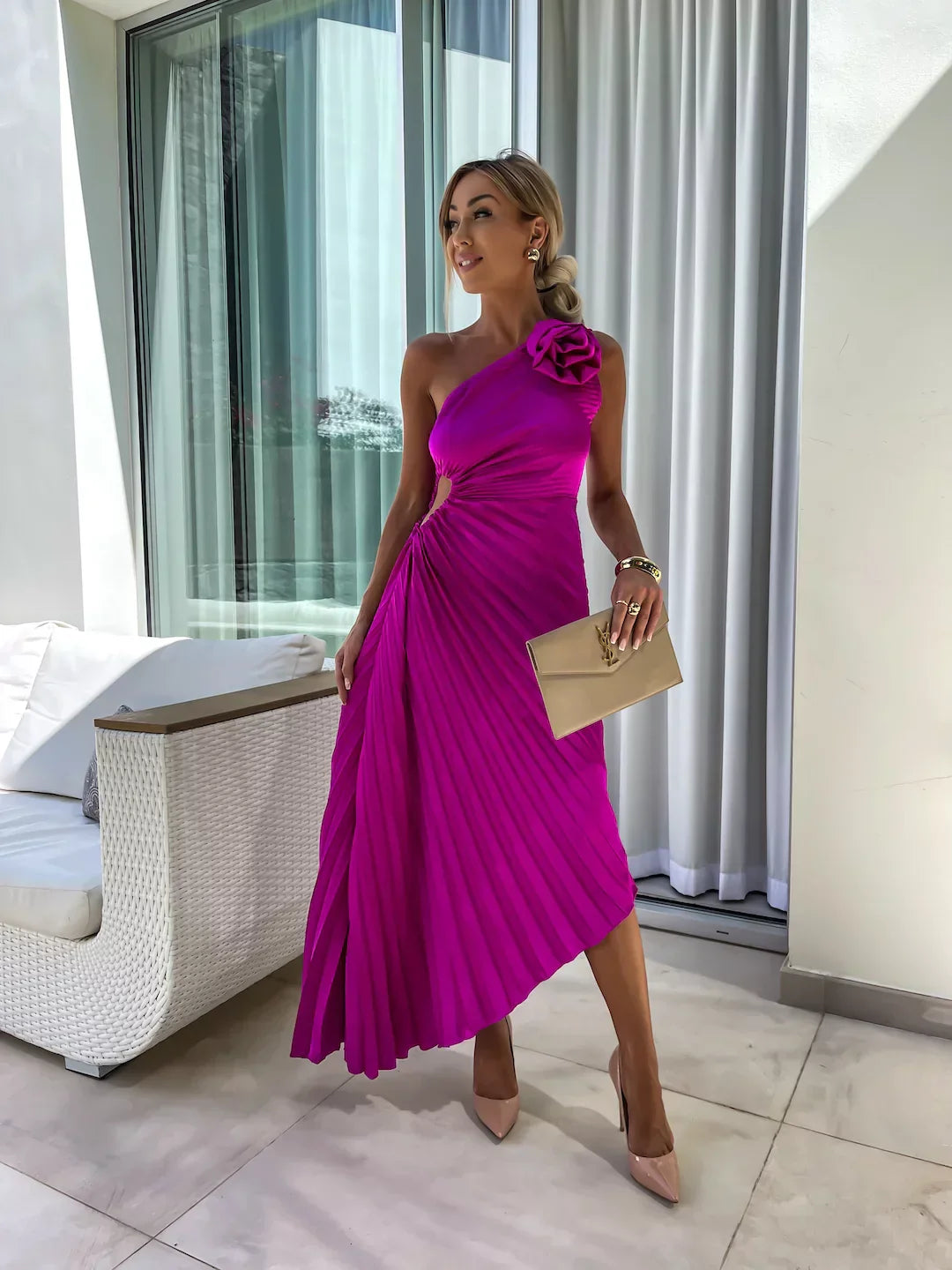 Eya™ | Rochie Maxi Elegantă cu Un Umăr