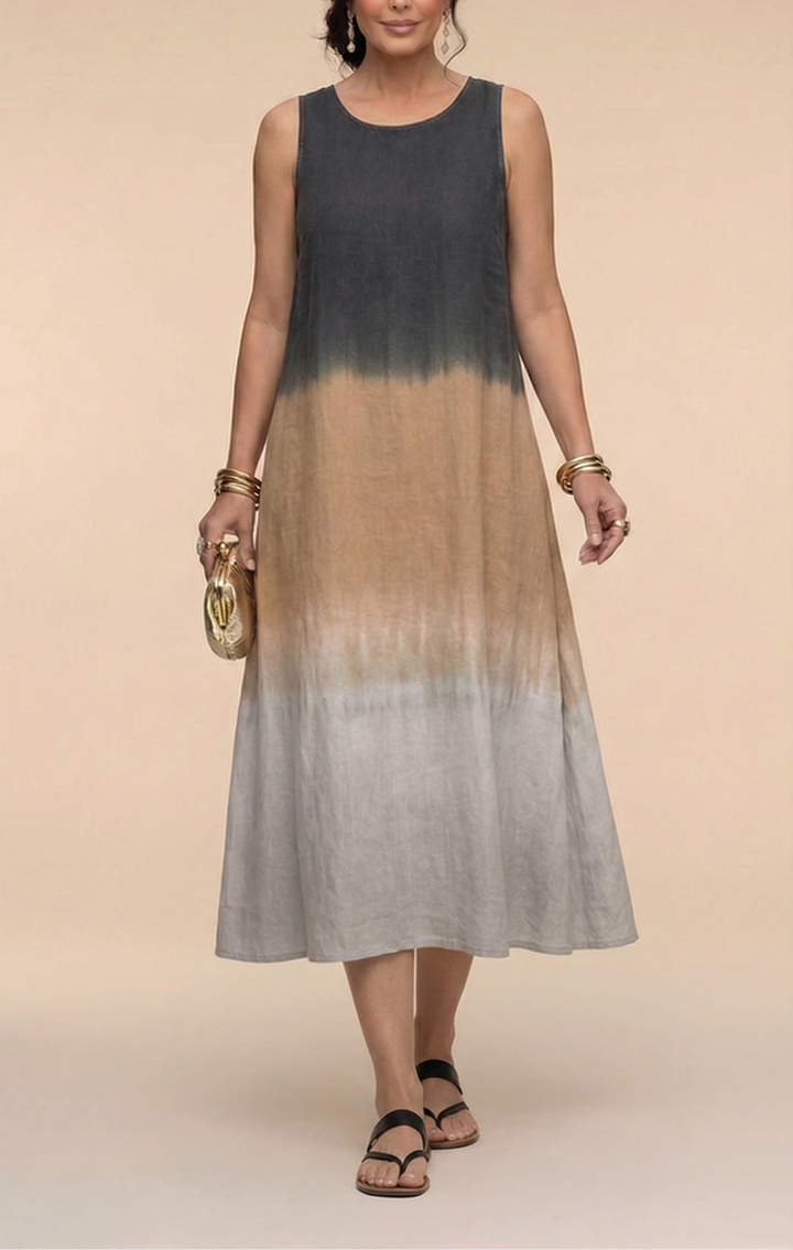 Sorelle | Rochie Midi Ombre Fără Mâneci