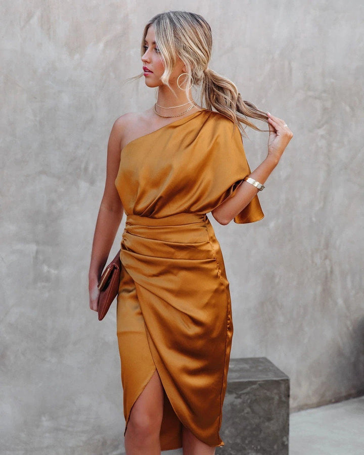 Tamari™ | Rochie Midi Elegantă din Satin