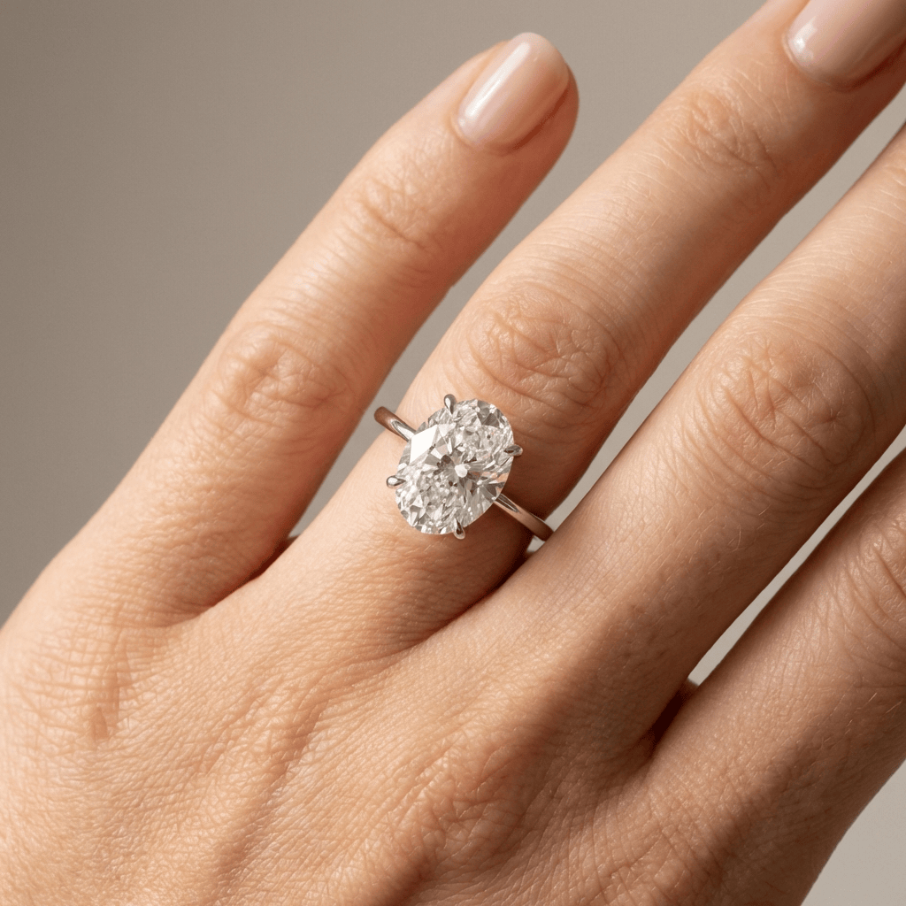 INELE SOLITAR OVAL CU DIAMANT