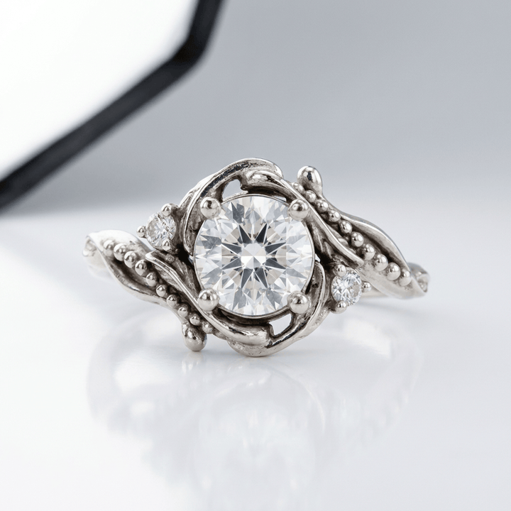 INELE VINTAGE ORNATE DIN DIAMANT ARGINTIU