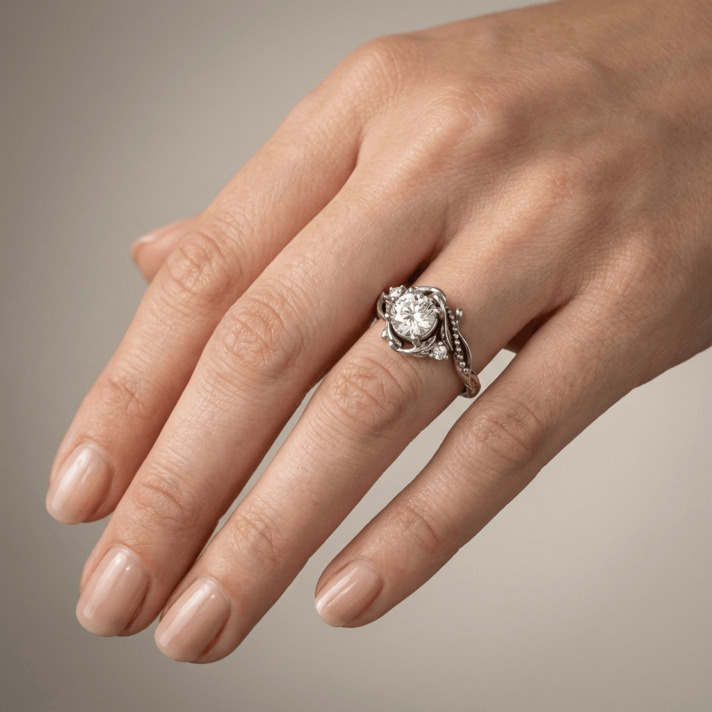 INELE VINTAGE ORNATE DIN DIAMANT ARGINTIU
