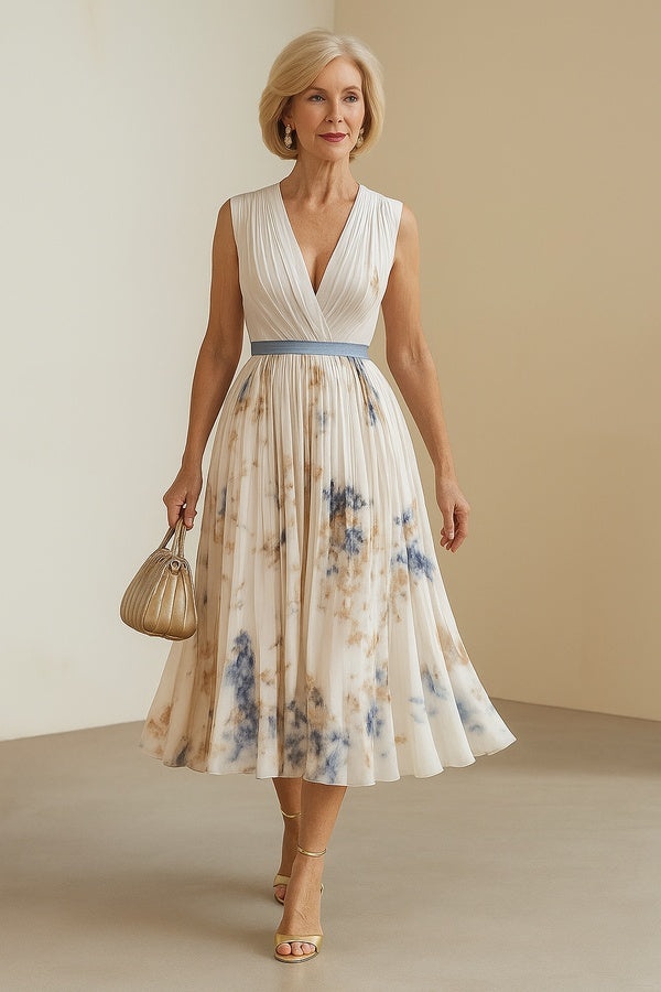 Paz™ | Rochie Maxi Plisată Florală Timeless