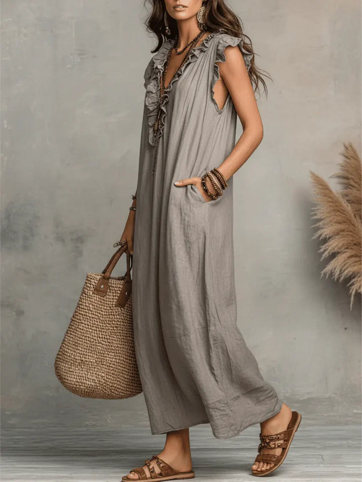 Carmela™ – Rochie Lungă cu Volan