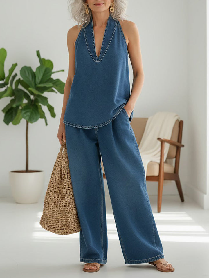 Ivy | Set din două piese din denim vintage spălat