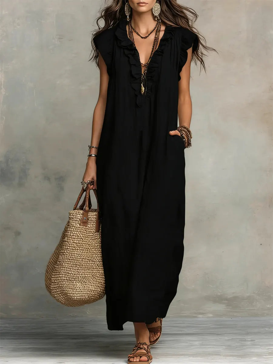 Carmela™ – Rochie Lungă cu Volan