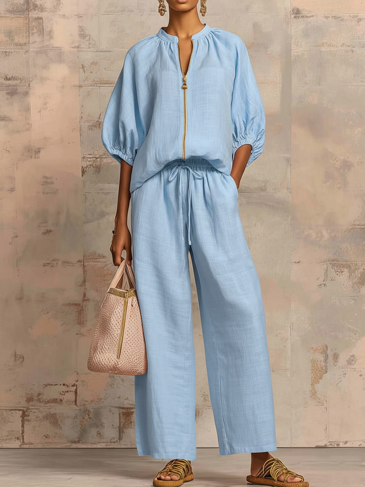 Enrichetta™ – Compleu Casual Chic cu Bluză și Pantaloni