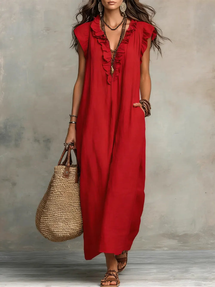 Carmela™ – Rochie Lungă cu Volan